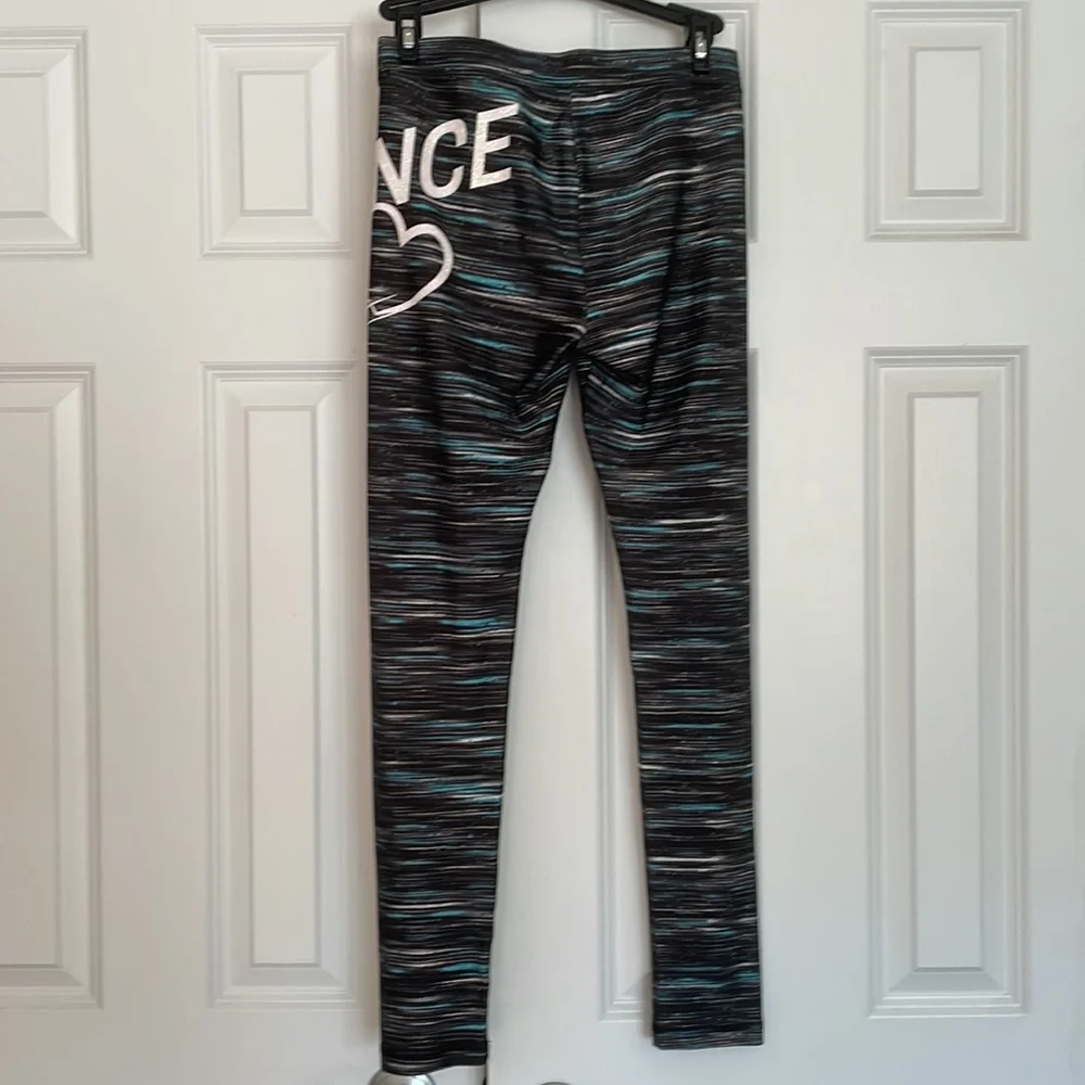Justice Dance striped leggings  and long tee set youth size 14